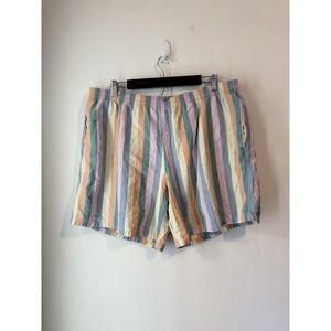 Vintage 90s Brooks Brothers Board Shorts Swim Trunk Pastel Stripes Mens XL Lined